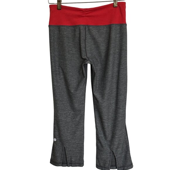 Lululemon Athletica - Size 6 - Gray and Red Capri Loose Fit Pants - Picture 2 of 8